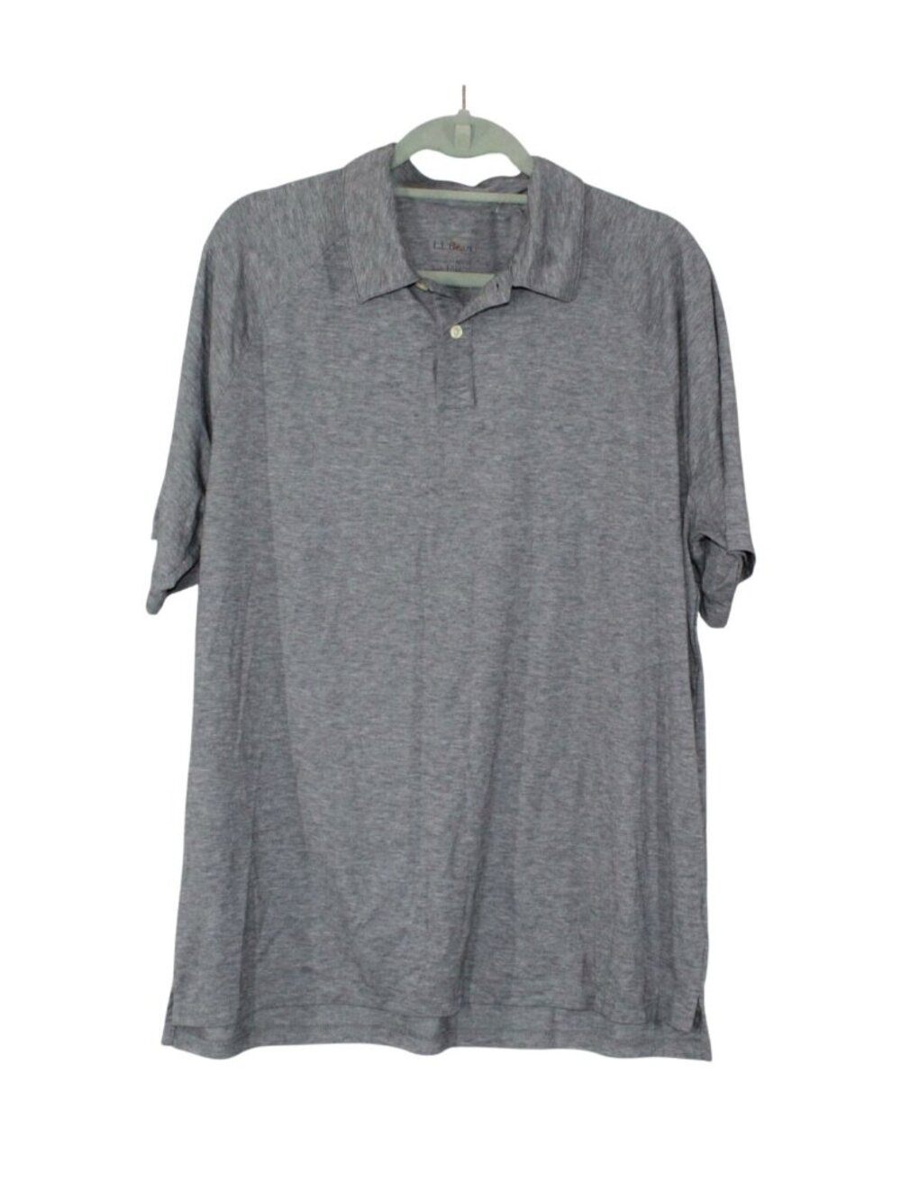 LL Bean Men's Everyday SunSmart Polo Shirt Gray Casual Everyday Stretch L Tall